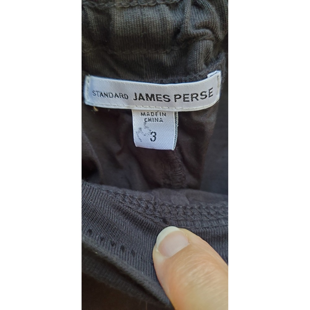 James Perse Standard Black Cargo Cropped Pants WPR1339 Size 3 Relaxed Drawstring - Picture 2 of 7